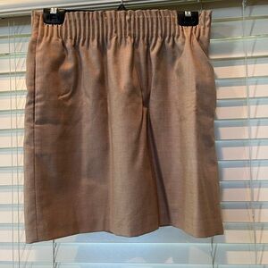 J.Crew NWOT lined short tan skirt,pockets and comfort elastic waist band,2